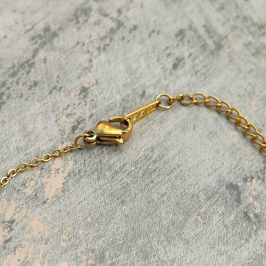 18k Gold Plated Pearl and Black Flower Pendant Necklace