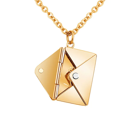 18k Gold Plated Trending Envelope Card Pendant Necklace