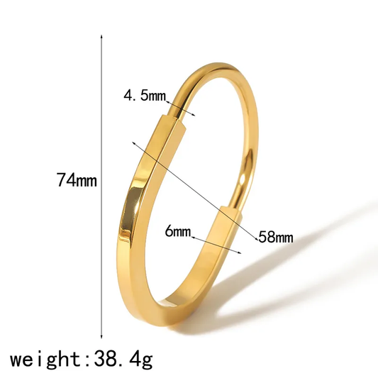 18K Gold Plated Trending Oval Bangle Stainless Steel