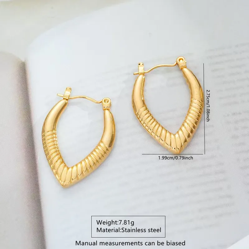 Katy Hoop Earrings, 18K Gold Plated Stainless Steel, Waterproof