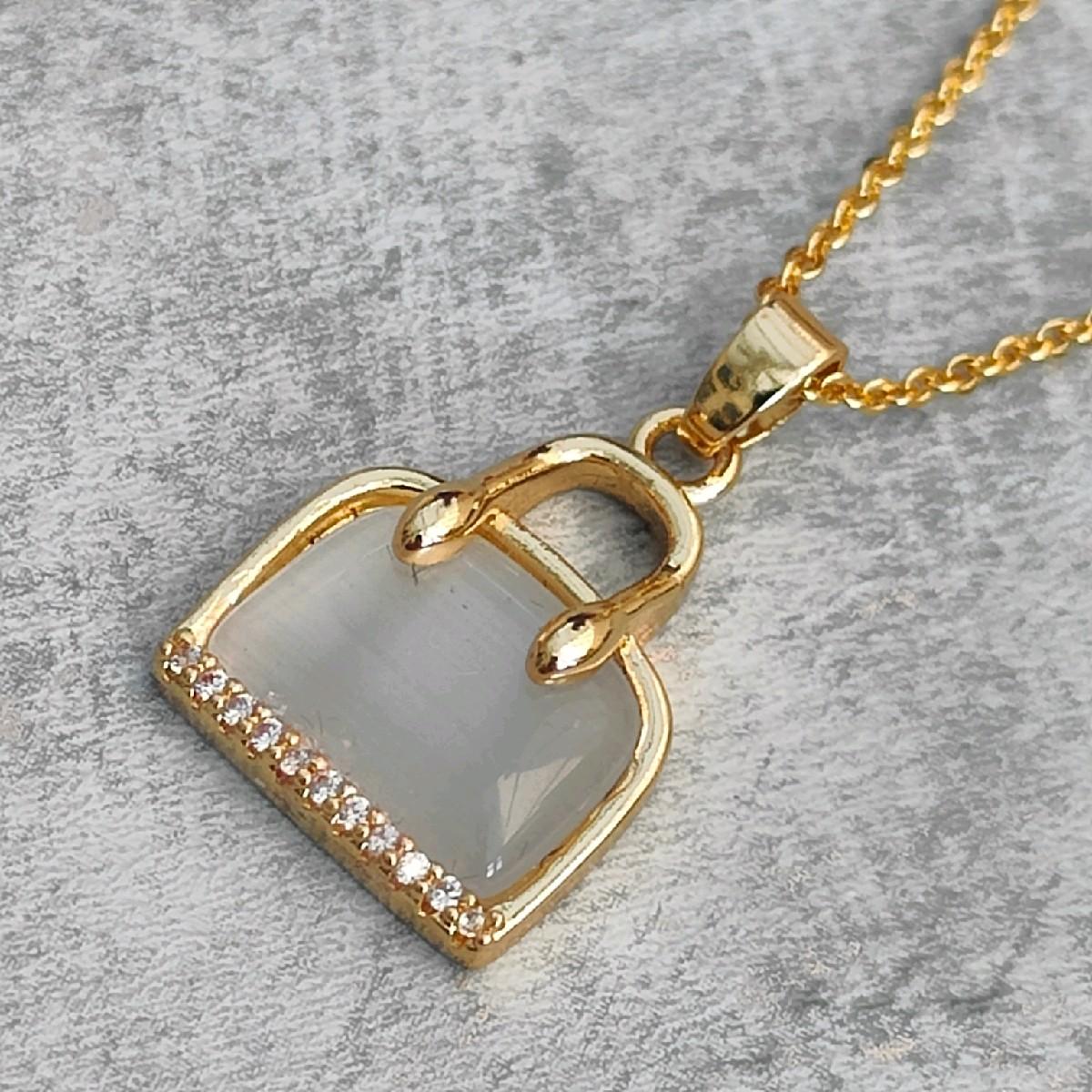 18K Gold Plated Bag Pendant Necklace