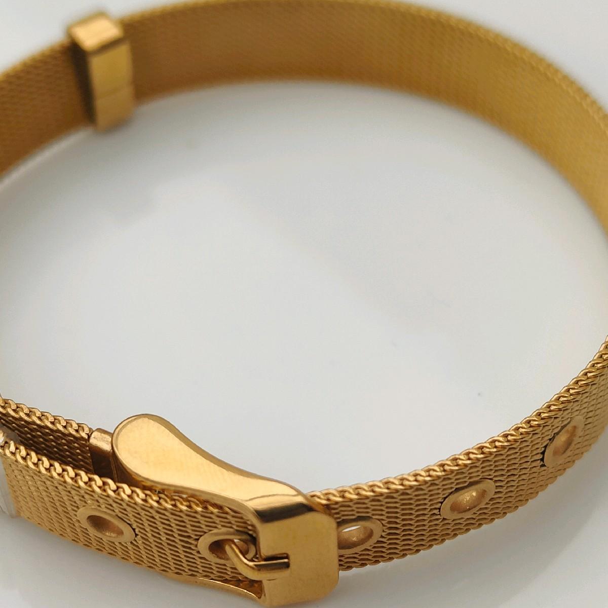 18K Gold Plated Adjustable Mesh Bracelet Stainless Steel