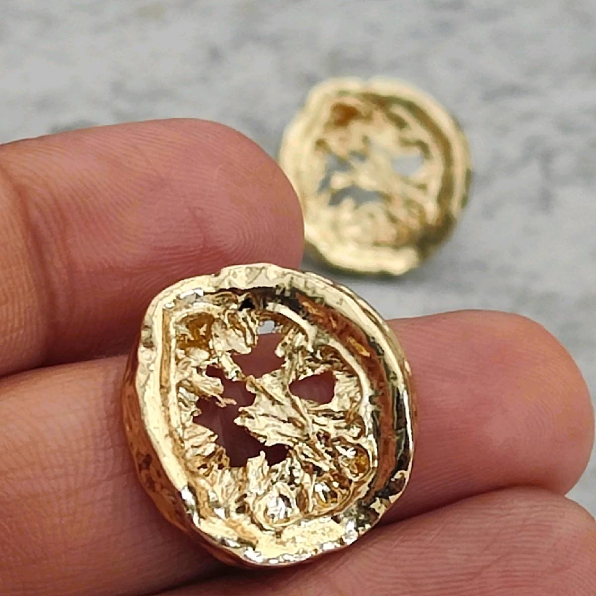 18K Gold Plated Abstract Stud Statement Earrings