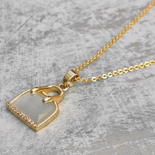 18K Gold Plated Bag Pendant Necklace