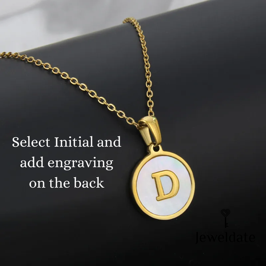 Personalised Gold and White Initial Necklace, Custom Necklace
