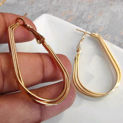 Everyday 18k Gold Plated Layered Hoop Earrings