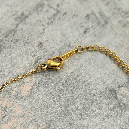 18k Gold Plated Pearl and Black Flower Pendant Necklace