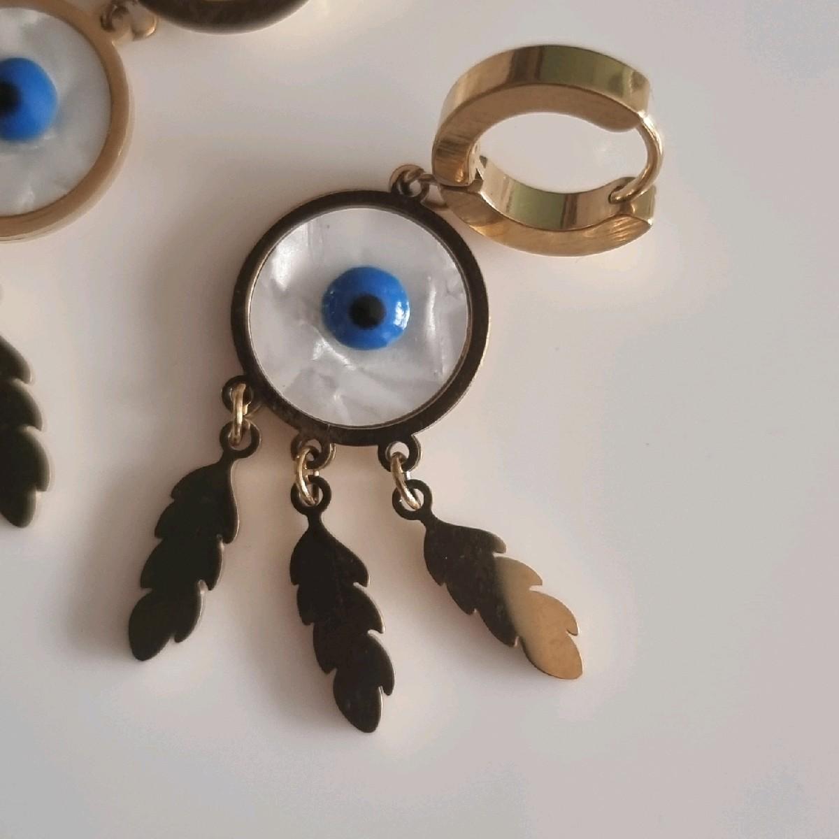 18k Gold Plated Evil Eye Huggie Hoop Earrings