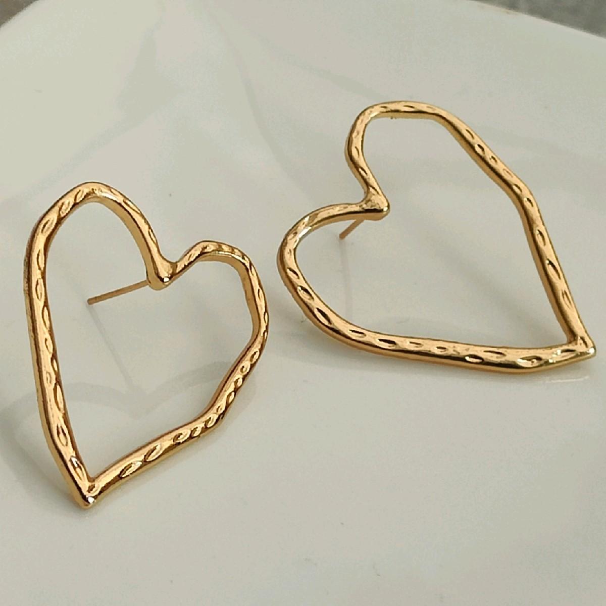 18K Gold Plated Abstract Heart Earrings