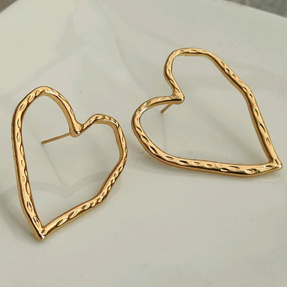 18K Gold Plated Abstract Heart Earrings