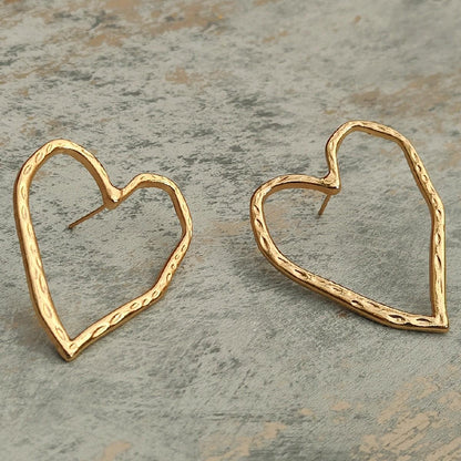 18K Gold Plated Abstract Heart Earrings