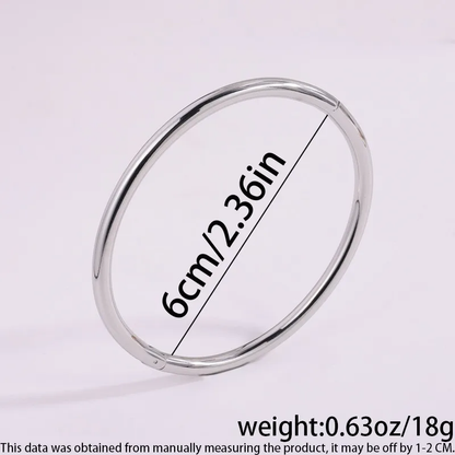 Every Stacking Simple Silver Plated Bangle Hypoallergenic Stainless Steel