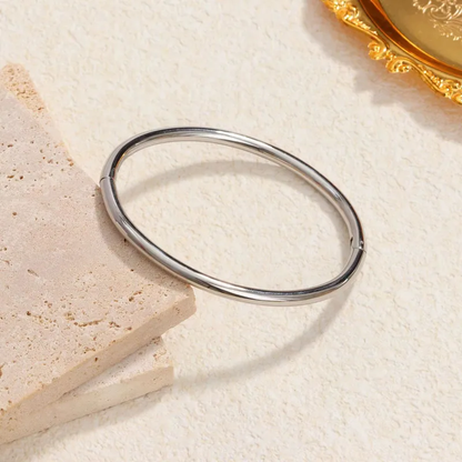 Every Stacking Simple Silver Plated Bangle Hypoallergenic Stainless Steel