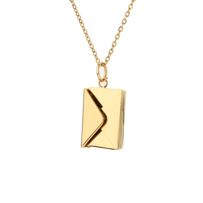 18k Gold Plated Trending Envelope Card Pendant Necklace