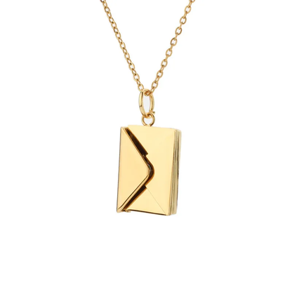 18k Gold Plated Trending Envelope Card Pendant Necklace