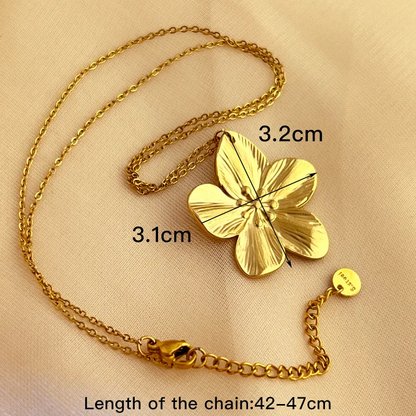 18K Gold Plated Flower Pendant with Chain