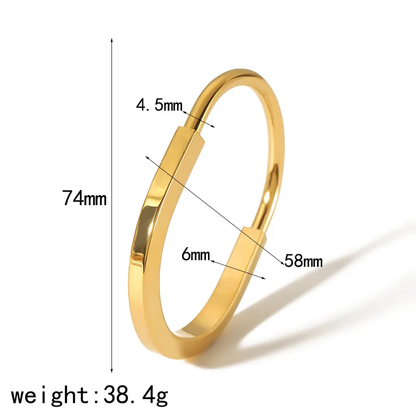 18K Gold Plated Trending Oval Bangle Stainless Steel