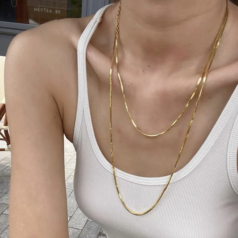18K Gold Plated 1.2 M Long Chain necklace - Make Layers