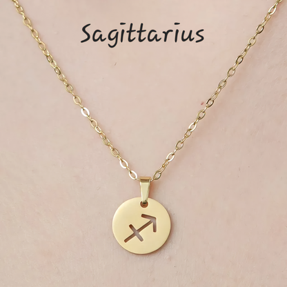 Zodiac Star Sign Necklace 18K Gold Plated Hypoallergenic