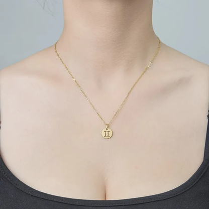 Zodiac Star Sign Necklace 18K Gold Plated Hypoallergenic