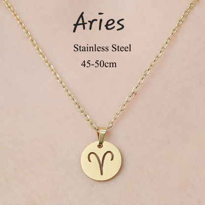 Zodiac Star Sign Necklace 18K Gold Plated Hypoallergenic