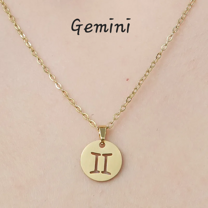 Zodiac Star Sign Necklace 18K Gold Plated Hypoallergenic