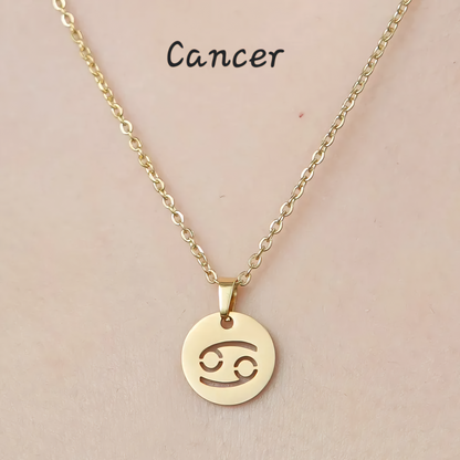 Zodiac Star Sign Necklace 18K Gold Plated Hypoallergenic