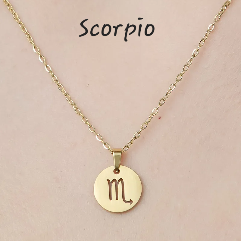 Zodiac Star Sign Necklace 18K Gold Plated Hypoallergenic