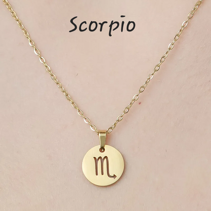 Zodiac Star Sign Necklace 18K Gold Plated Hypoallergenic