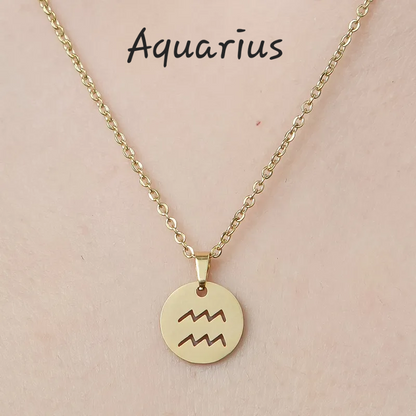 Zodiac Star Sign Necklace 18K Gold Plated Hypoallergenic
