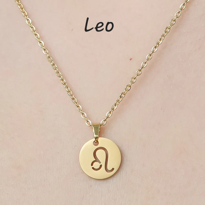 Zodiac Star Sign Necklace 18K Gold Plated Hypoallergenic