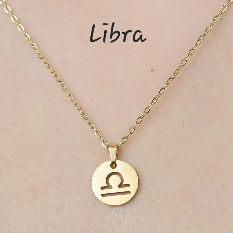 Zodiac Star Sign Necklace 18K Gold Plated Hypoallergenic