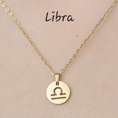Zodiac Star Sign Necklace 18K Gold Plated Hypoallergenic