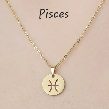 Zodiac Star Sign Necklace 18K Gold Plated Hypoallergenic