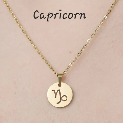 Zodiac Star Sign Necklace 18K Gold Plated Hypoallergenic