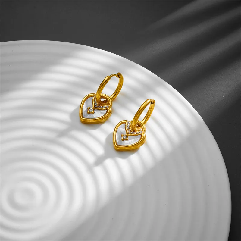 18k Gold Plated Heart Pendant Necklace OR Bracelet OR Huggie Earrings