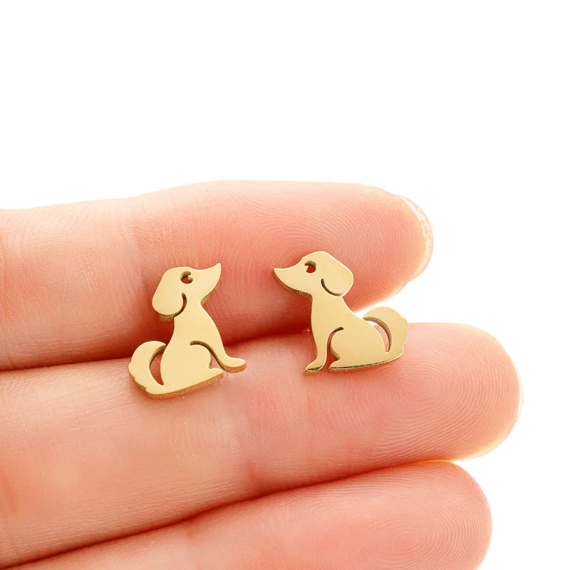 Puppy Dog Studs, Girls Earrings, Hypoallergenic