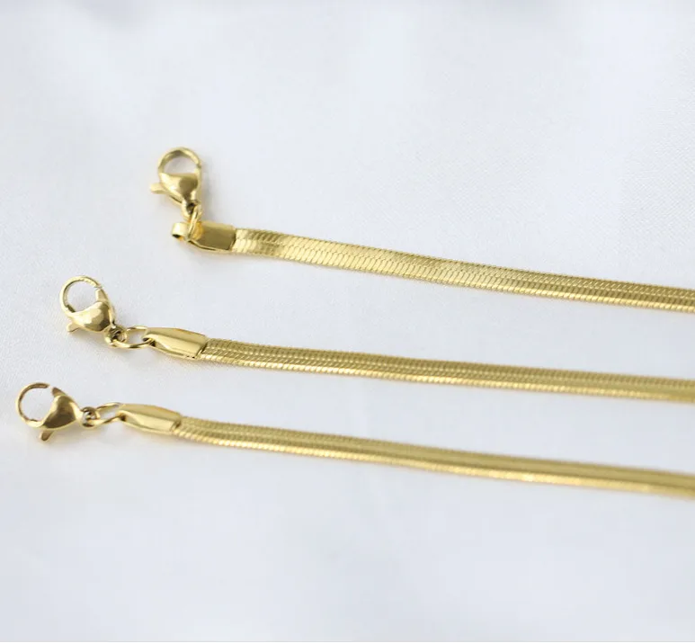 Beautiful Emerald Green Heart Flat  Chain Gold Plated Bracelet Stainless Steel Waterproof Tarnish Free