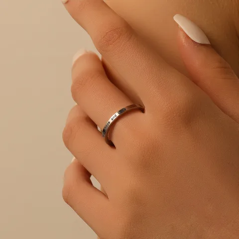 Faith Hope Love Engraved Sleek Silver Plated Ring