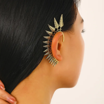 Statement Leaf Ear Cuff 18K Gold Plated Stainless Steel
