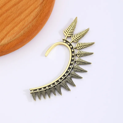 Statement Leaf Ear Cuff 18K Gold Plated Stainless Steel