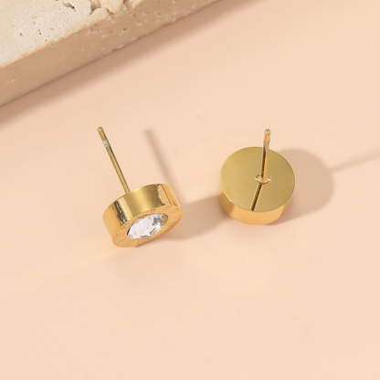 Roman Numeral Stud Earrings, 18K Gold Plated, Hypoallergenic, Stainless Steel