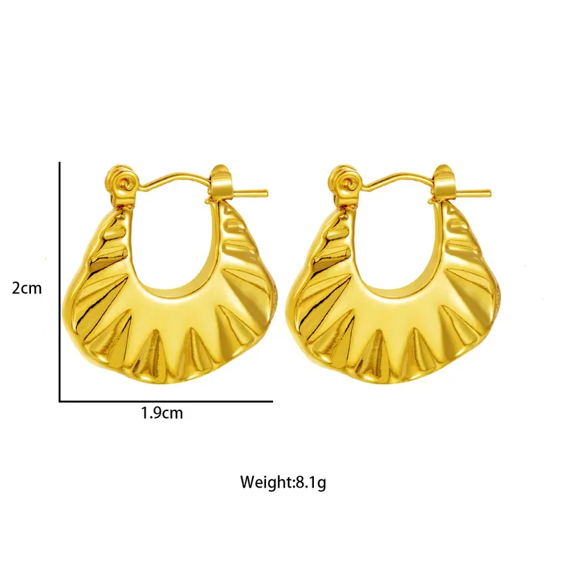 Basket Hoop Earrings, Stainless Steel