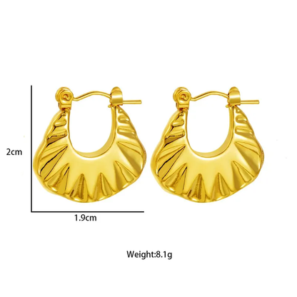 Basket Hoop Earrings, Stainless Steel