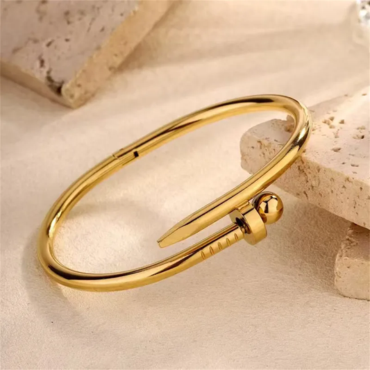 Gold Overlap Bangle, Gold Ball Bangle, Gift for Her