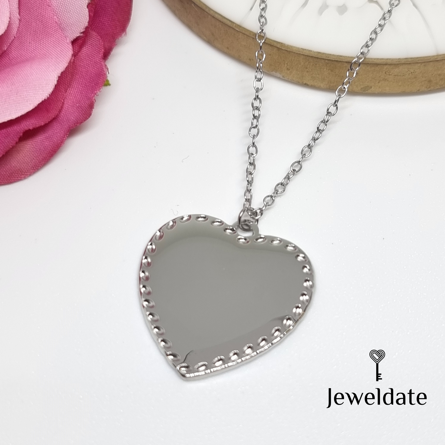 Personalised Necklace Gift Jewellery Custom Engraved Necklace Heart Pendant