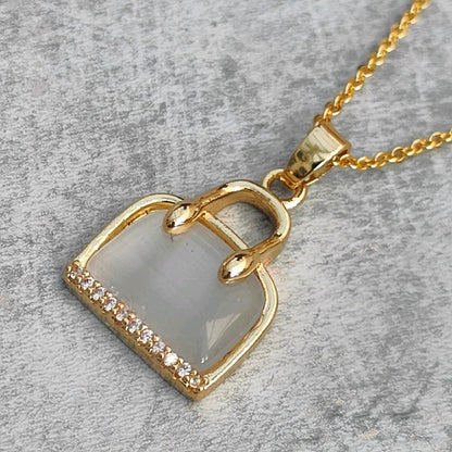 18K Gold Plated Bag Pendant Necklace