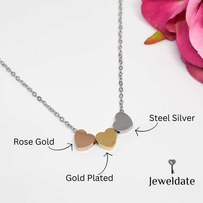 Personalised Heart Necklace, Minimalist Heart Charm Necklace, Custom Engraved Pendant