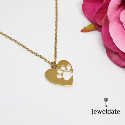 Personalised Pet Name Necklace, Custom Heart Pet Name Pendant, Pet Memorial Gift