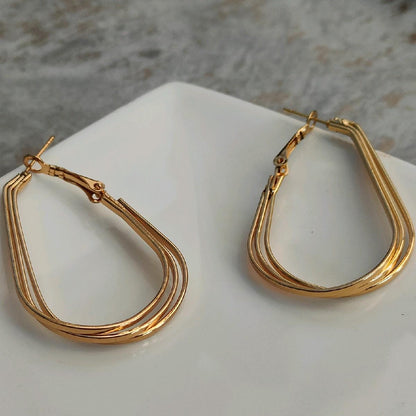 Everyday 18k Gold Plated Layered Hoop Earrings